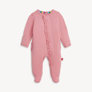 MAGNETIC FOOTIE W/RUFFLES-TICKLED PINK