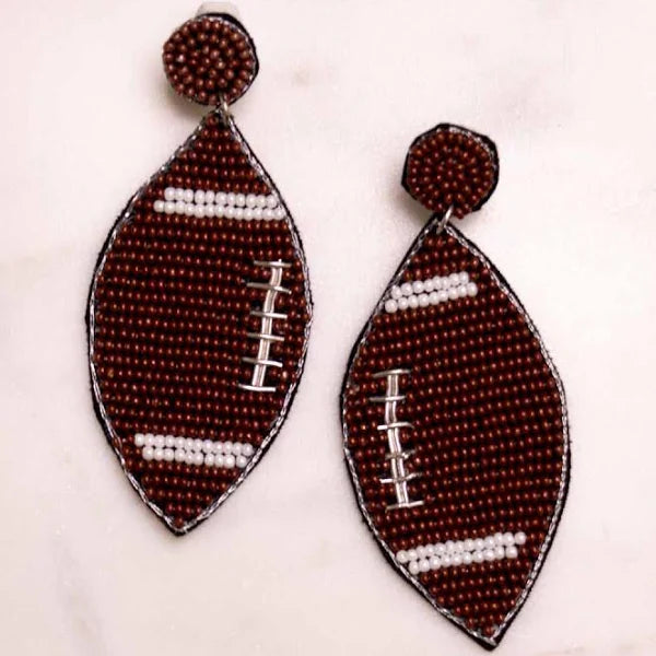 BEADED FOOTBALL GAMEDAY EARRING