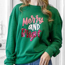 Load image into Gallery viewer, MERRY AND BRIGHT SEQUIN SWEATSHIRT
