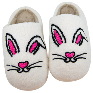 BUNNY FACE HOUSE SLIPPERS