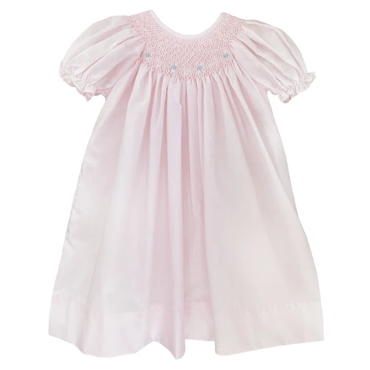 PINK ROSETTE DRESS/BONNET