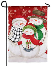 Load image into Gallery viewer, SNOWMAN FAMILY - GARDEN FLAG
