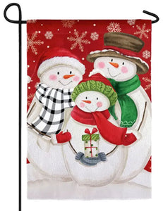 SNOWMAN FAMILY - GARDEN FLAG