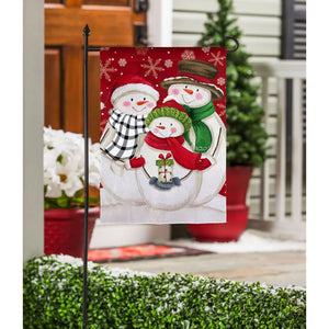 SNOWMAN FAMILY - GARDEN FLAG