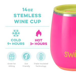 SWIG, 14 OZ. STEMLESS STAINLESS STEEL CUP-TUTTI FRUTTI