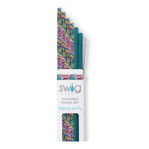 SWIG GLITTER REUSABLE STRAW SET BAZAAR