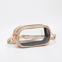 Load image into Gallery viewer, CLEAR GAME DAY DOUBLE ZIP STYLE BAG - GOLD
