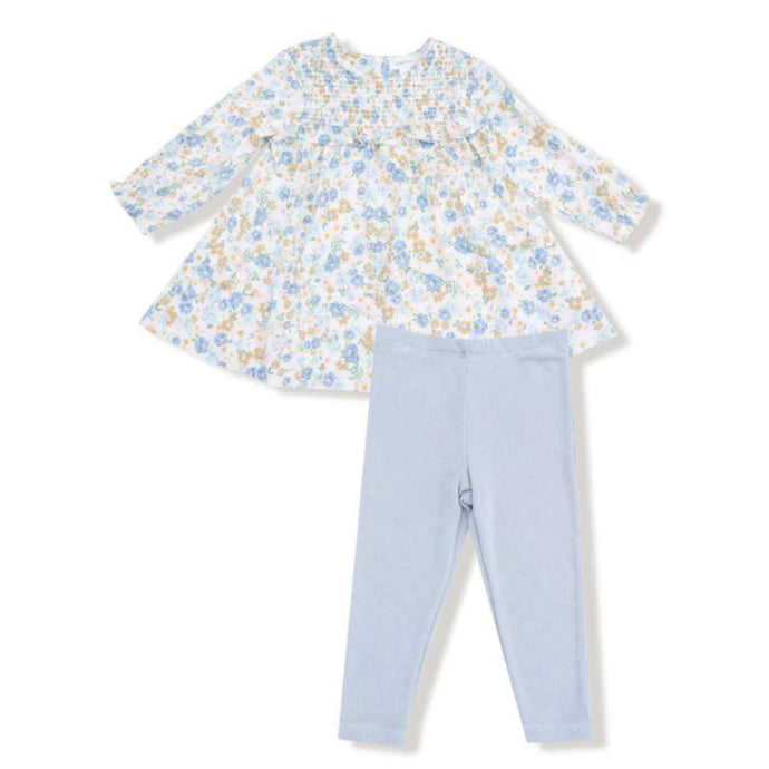RUFFLE DRESS & RIBBED LEGGING - SWEET ROSE CALICO