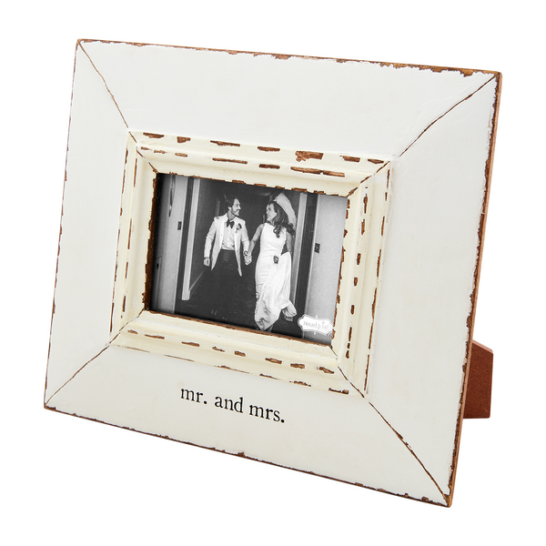 DISTRESSED WEDDING MR. & MRS. PICTURE FRAME
