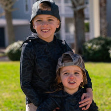 Load image into Gallery viewer, BURLEBO YOUTH PERFORMANCE HOODIE - BLACK CAMO
