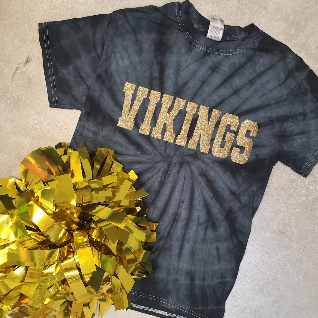 VIKINGS GLITTER TIE-DYE TEE