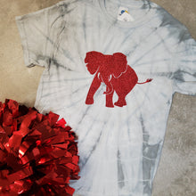 Load image into Gallery viewer, RED GLITTER ELEPHANT TIE-DYE TEE
