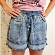 Load image into Gallery viewer, FRAY THE DAY CHAMBRAY SHORTS
