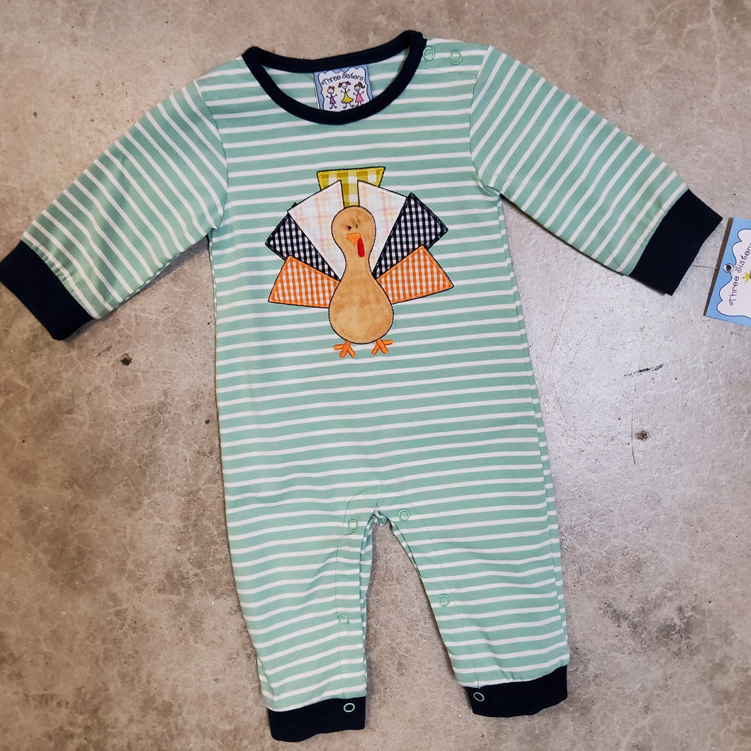 TURKEY APPLIQUE BOY ROMPER