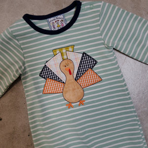 TURKEY APPLIQUE BOY ROMPER