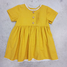 Load image into Gallery viewer, MUSTARD DOT PLEATED DRESS
