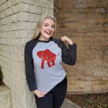 Load image into Gallery viewer, Red Glitter Elephant Raglan
