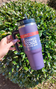 COLOR CHANGING STAINLESS STEEL MUG - PURPLE