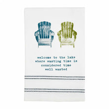 Load image into Gallery viewer, LAKE WATERCOLOR FLOUR SACK HAND TOWEL
