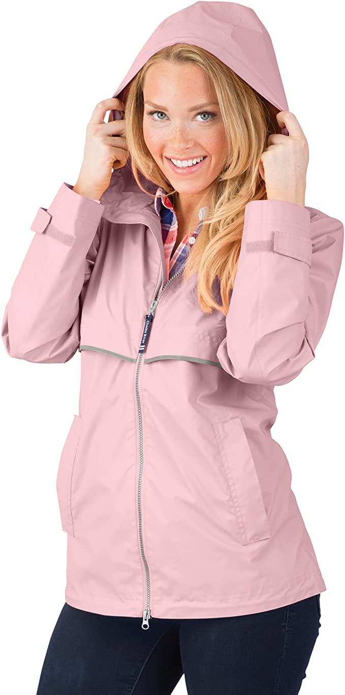 CHARLES RIVER NEW ENGLANDER RAIN JACKET - LIGHT PINK