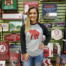 Load image into Gallery viewer, Red Glitter Elephant Raglan
