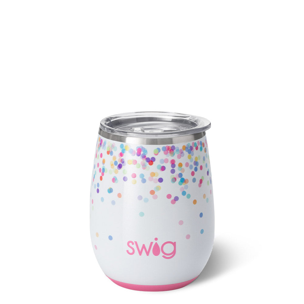 SWIG, 14 OZ. STEMLESS STAINLESS STEEL CUP-CONFETTI