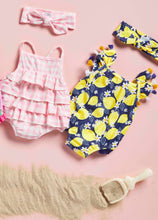 Load image into Gallery viewer, LEMON SWIMSUIT &amp; HEADBAND SET
