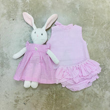 Load image into Gallery viewer, PINK SEERSUCKER DRESS BUNNY
