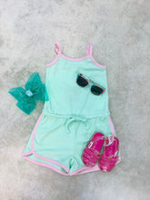 Load image into Gallery viewer, TERRY ROMPER MINT/PINK
