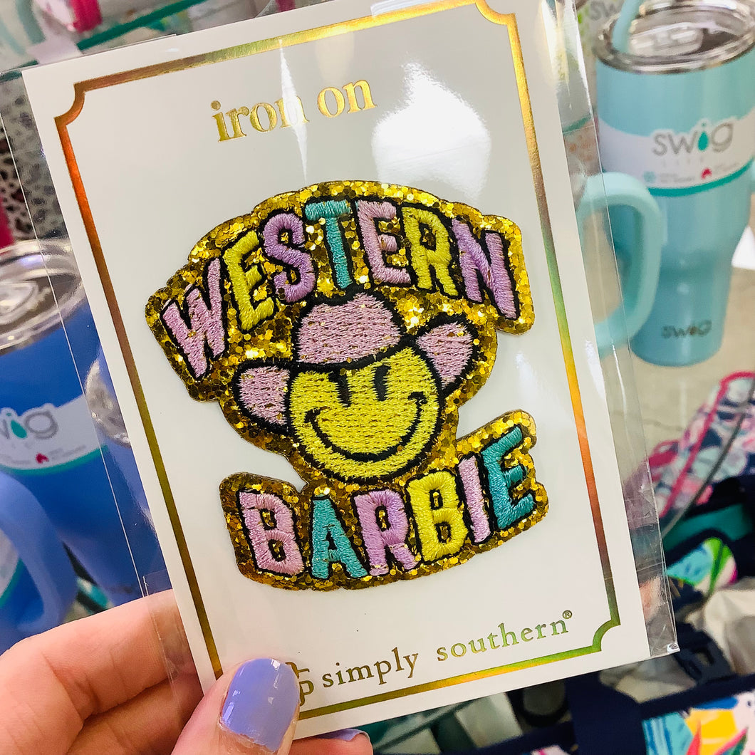 IRON ON GRAPHIC PATCH - WESTERN BARBIE