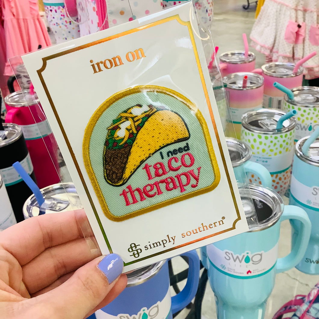 IRON ON GRAPHIC PATCH - TACO THERAPY