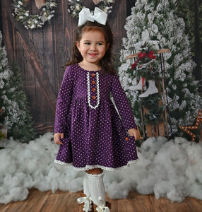 PLUM DOTTIE DRESS