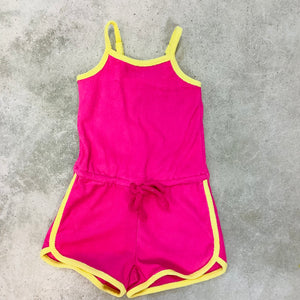 TERRY ROMPER PINK/YELLOW