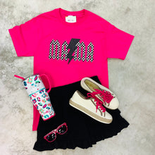 Load image into Gallery viewer, HOT PINK MAMA CHECK TEE
