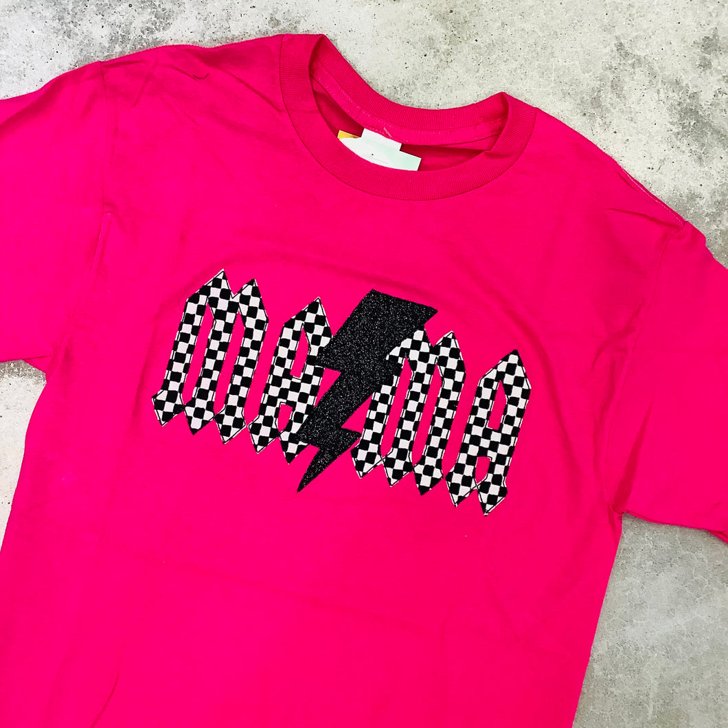 HOT PINK MAMA CHECK TEE